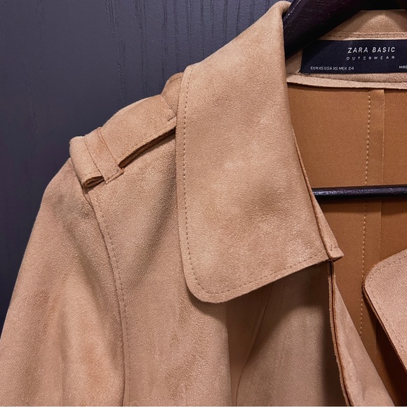 Zara long belted coat in camel - Picture 10 of 10